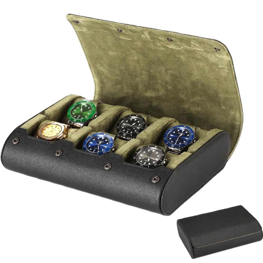 Watch Display Box - 6 Watch Travel Cases PU Leather
