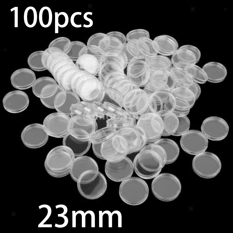 Collectors Coins Jewelry & Watches Of Smithtown Reviews - 100 Pieces 23mm Clear Round Plastic
