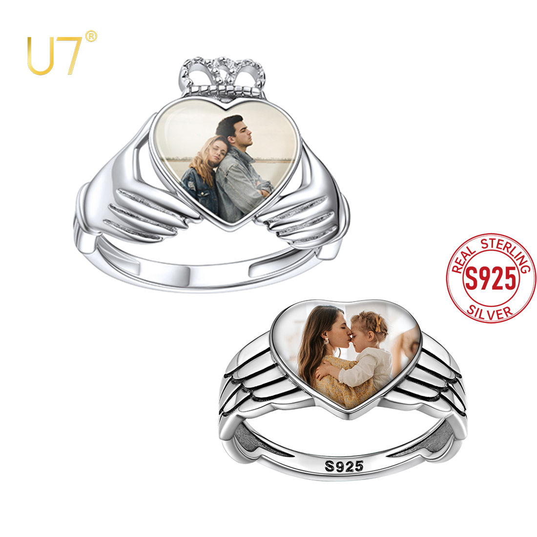 Statement Cocktail Ring - U7 Custom Photo Rings for Woman