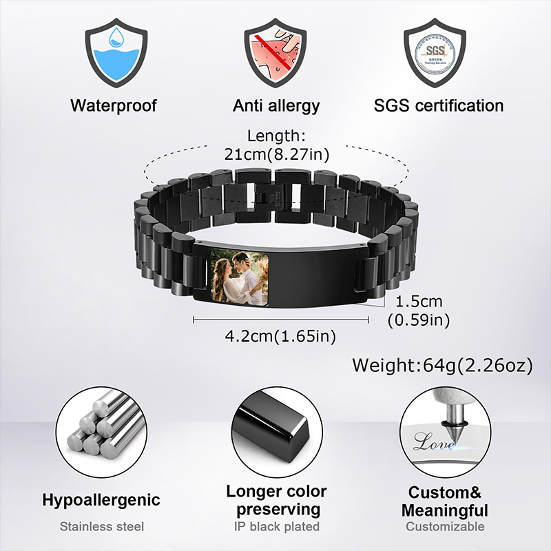 Custom Picture Text Bracelet W - огляд і ціна Jewels On Watches