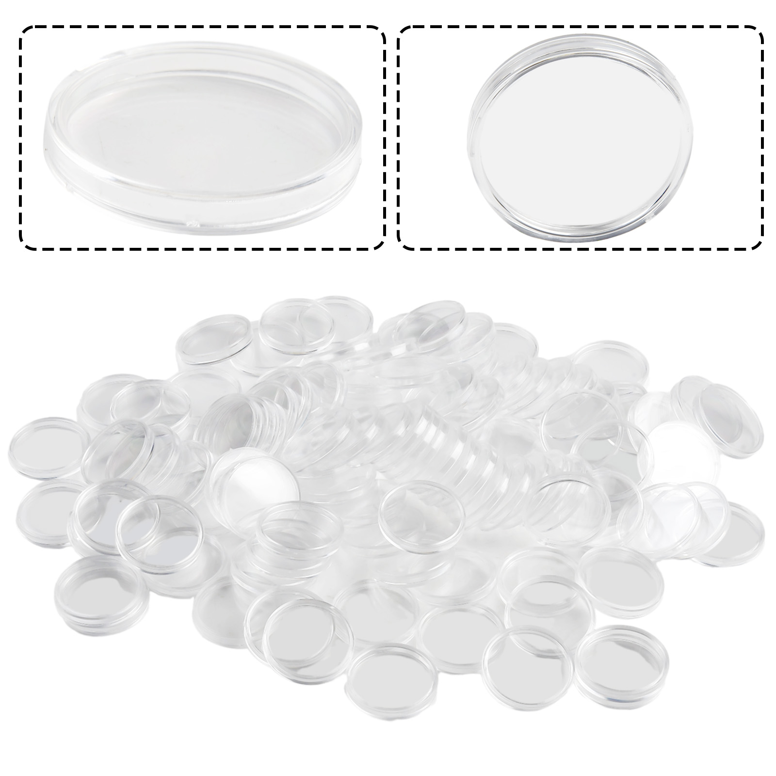 100Pcs Transparent Plastic Rou - огляд і ціна Collectors Coins Jewelry & Watches Of Smithtown Reviews