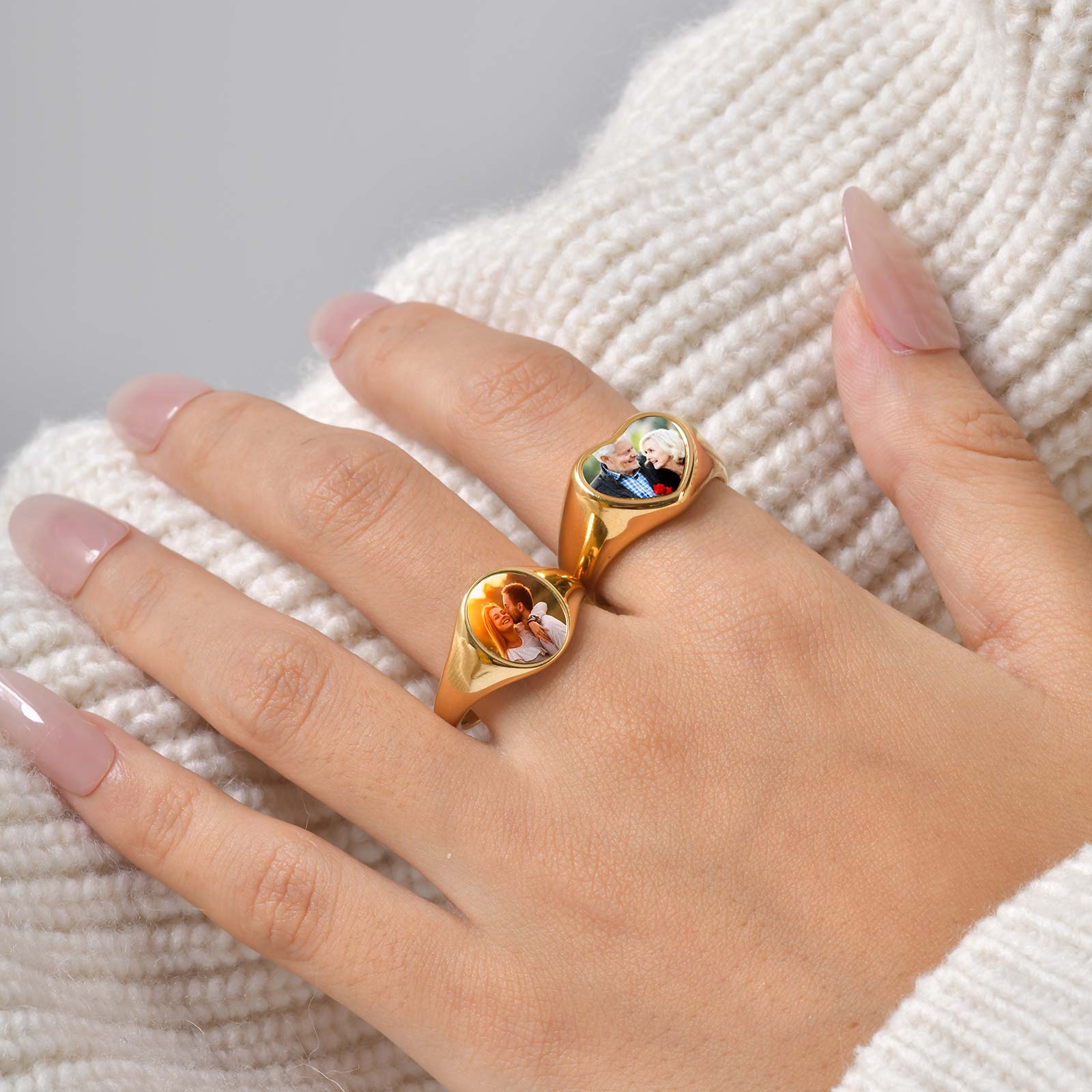 Custom Photo Signet Ring for W - огляд і ціна Statement Cocktail Ring