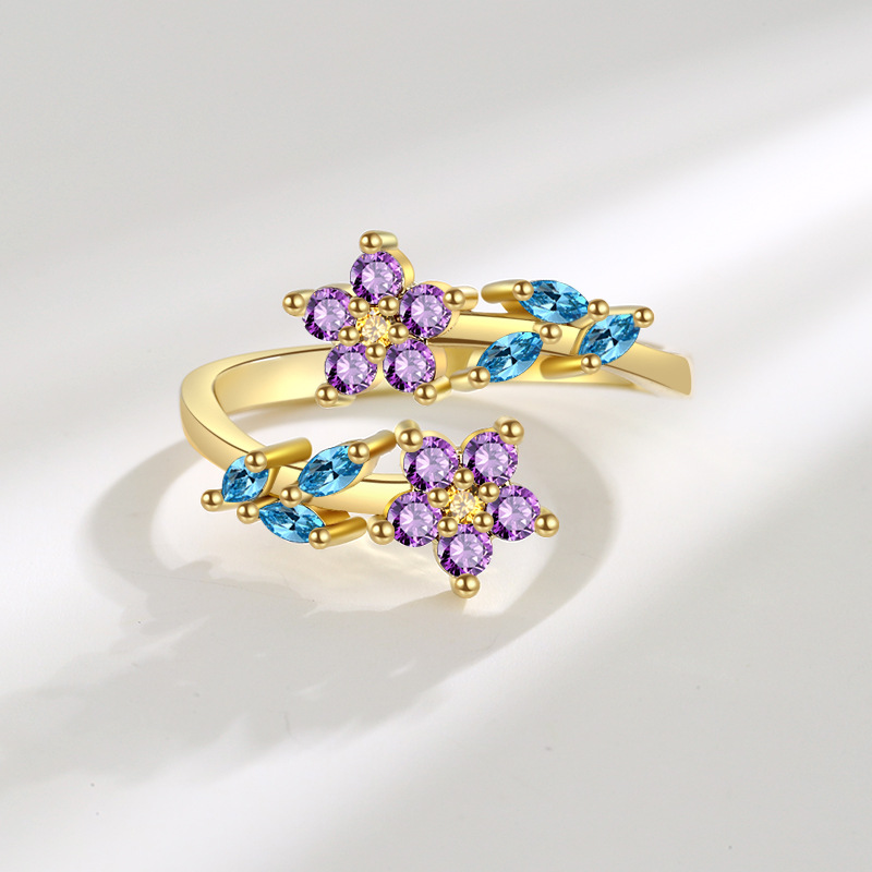 925 Sterling Silver Flower Lea - огляд і ціна Statement Cocktail Ring