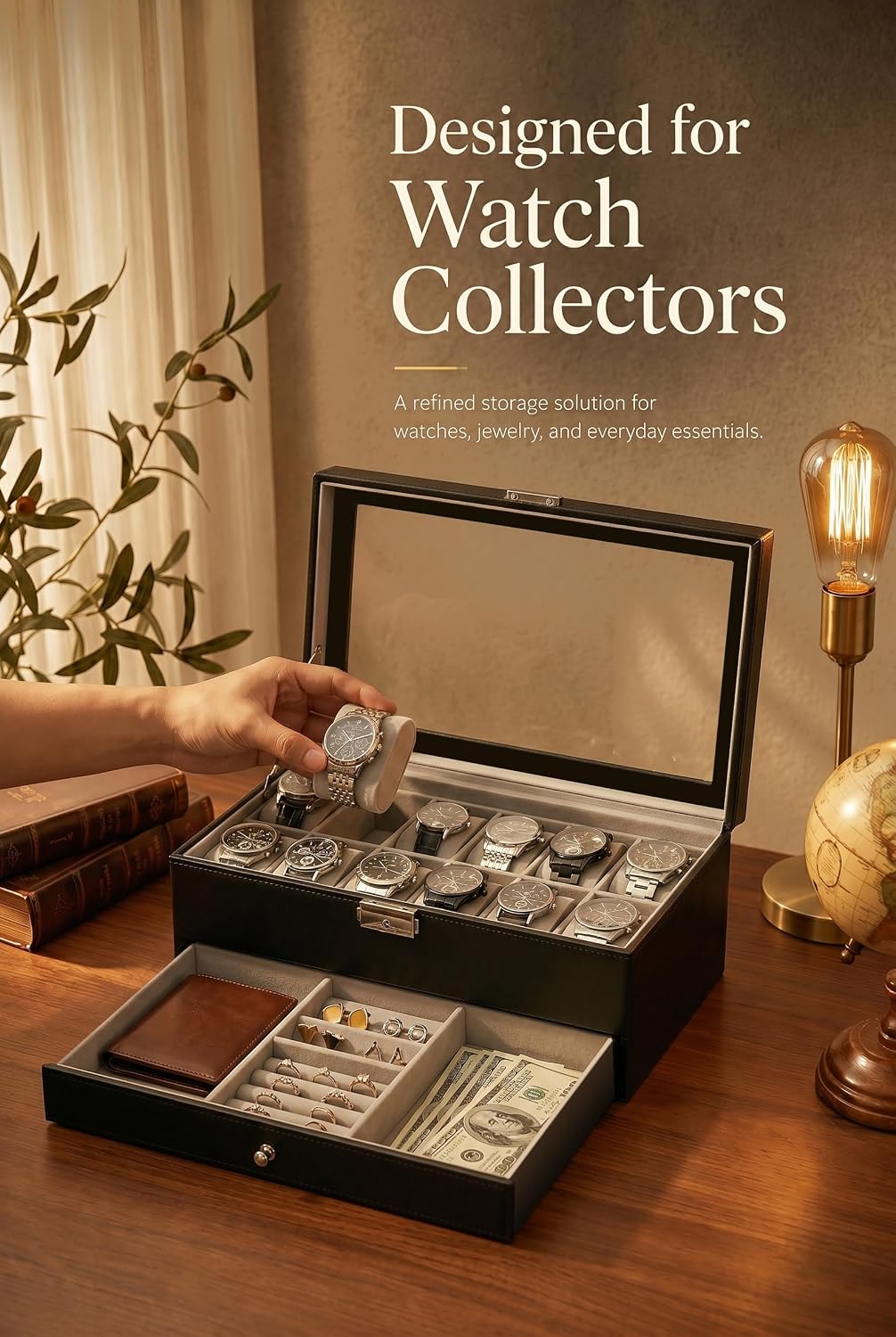 Watch Box Organizer for Men Gi - огляд і ціна Watch Display Box