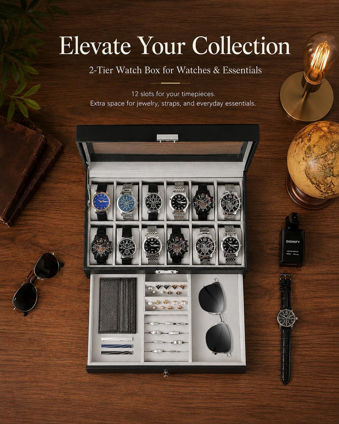 Watch Box Organizer for Men Gi - огляд і ціна Watch Display Box