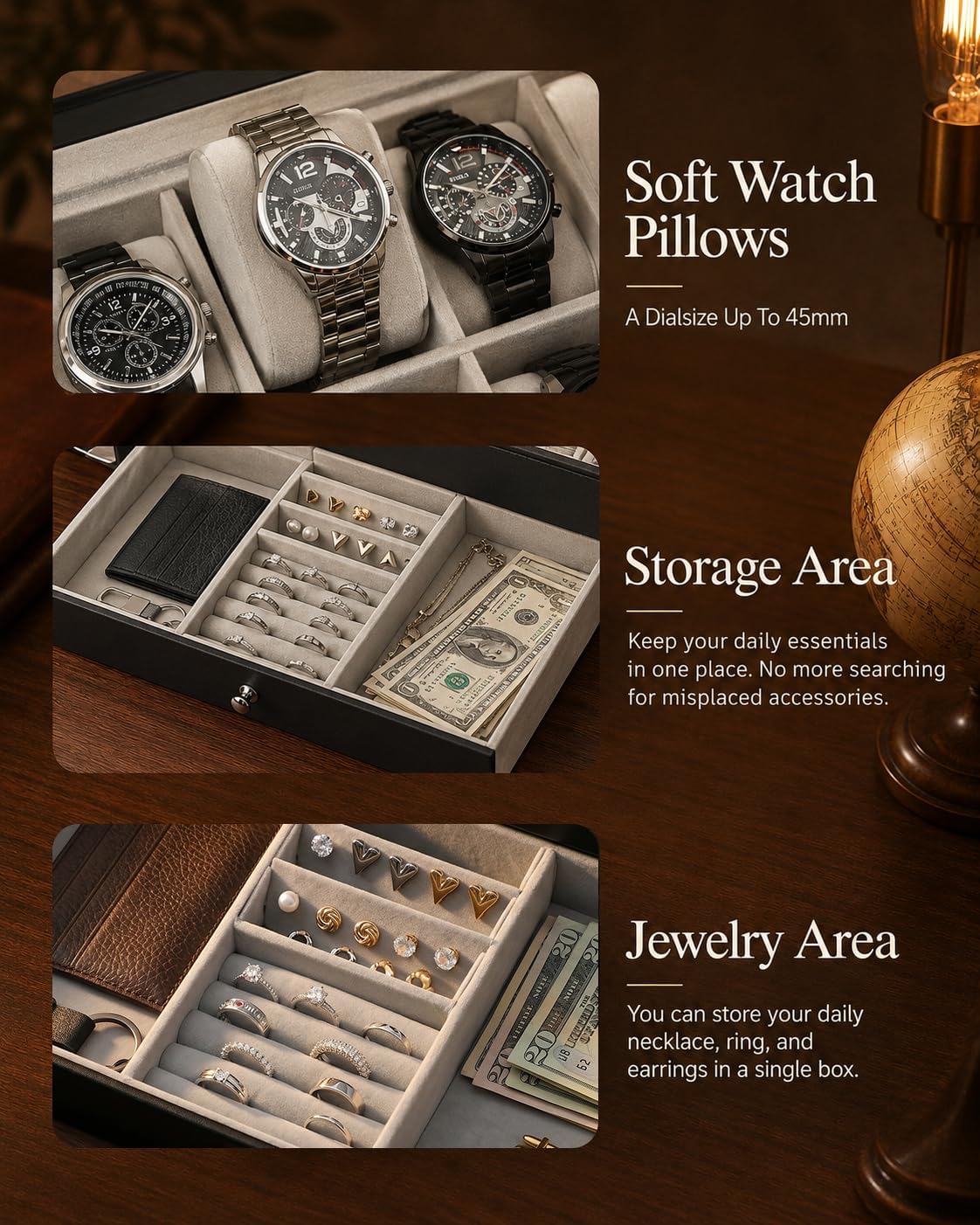 Watch Box Organizer for Men Gi - огляд і ціна Watch Display Box
