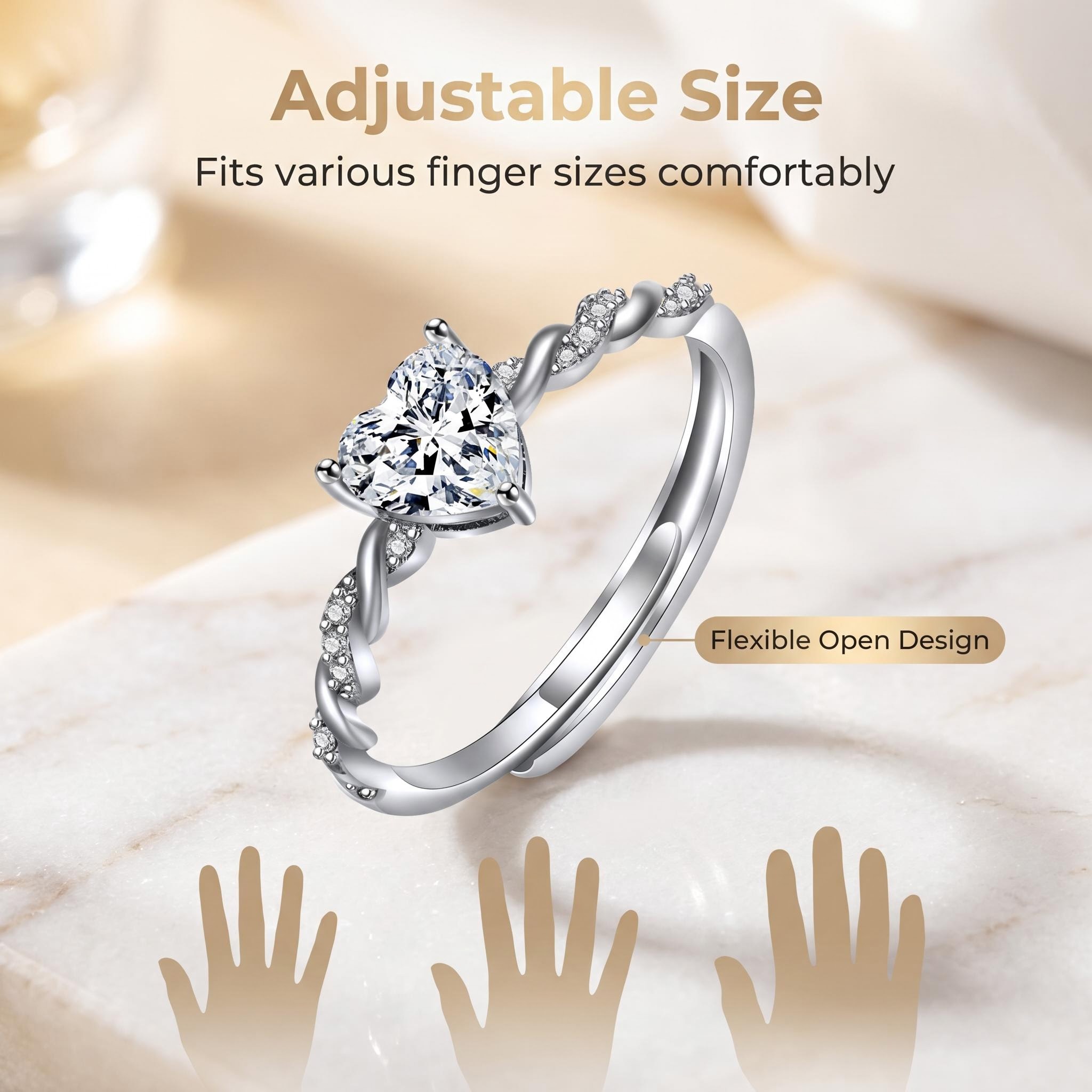 925 Sterling Silver Ring Class - огляд і ціна Statement Cocktail Ring