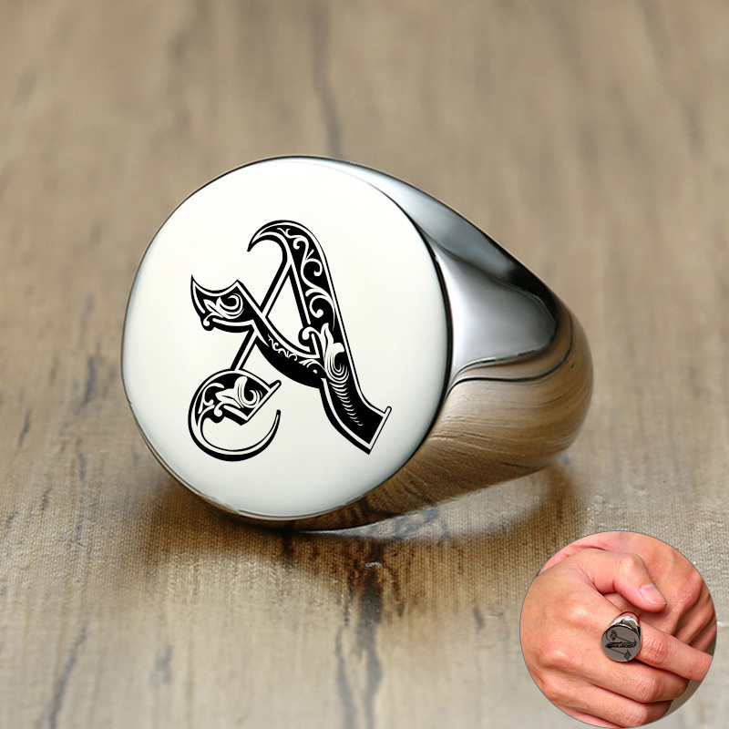 Vnox Stylish Pattern Font Init - огляд і ціна Statement Cocktail Ring