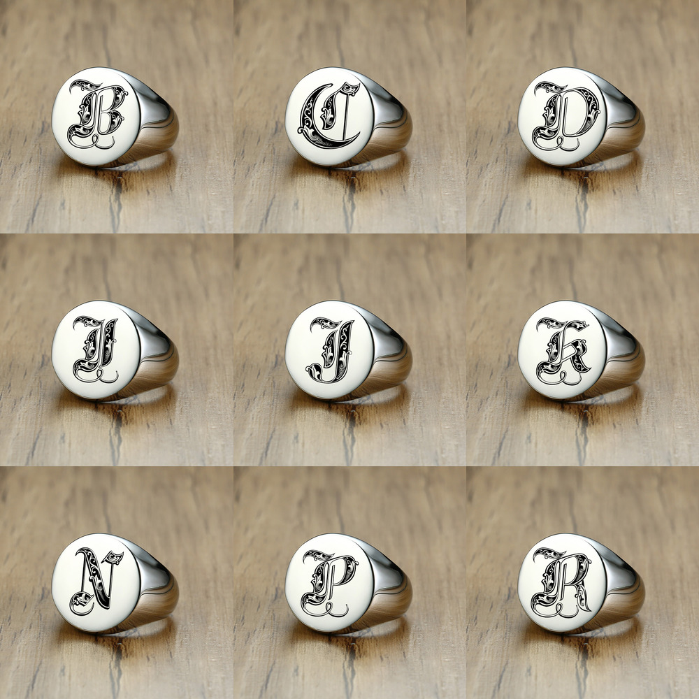 Vnox Stylish Pattern Font Init - огляд і ціна Statement Cocktail Ring